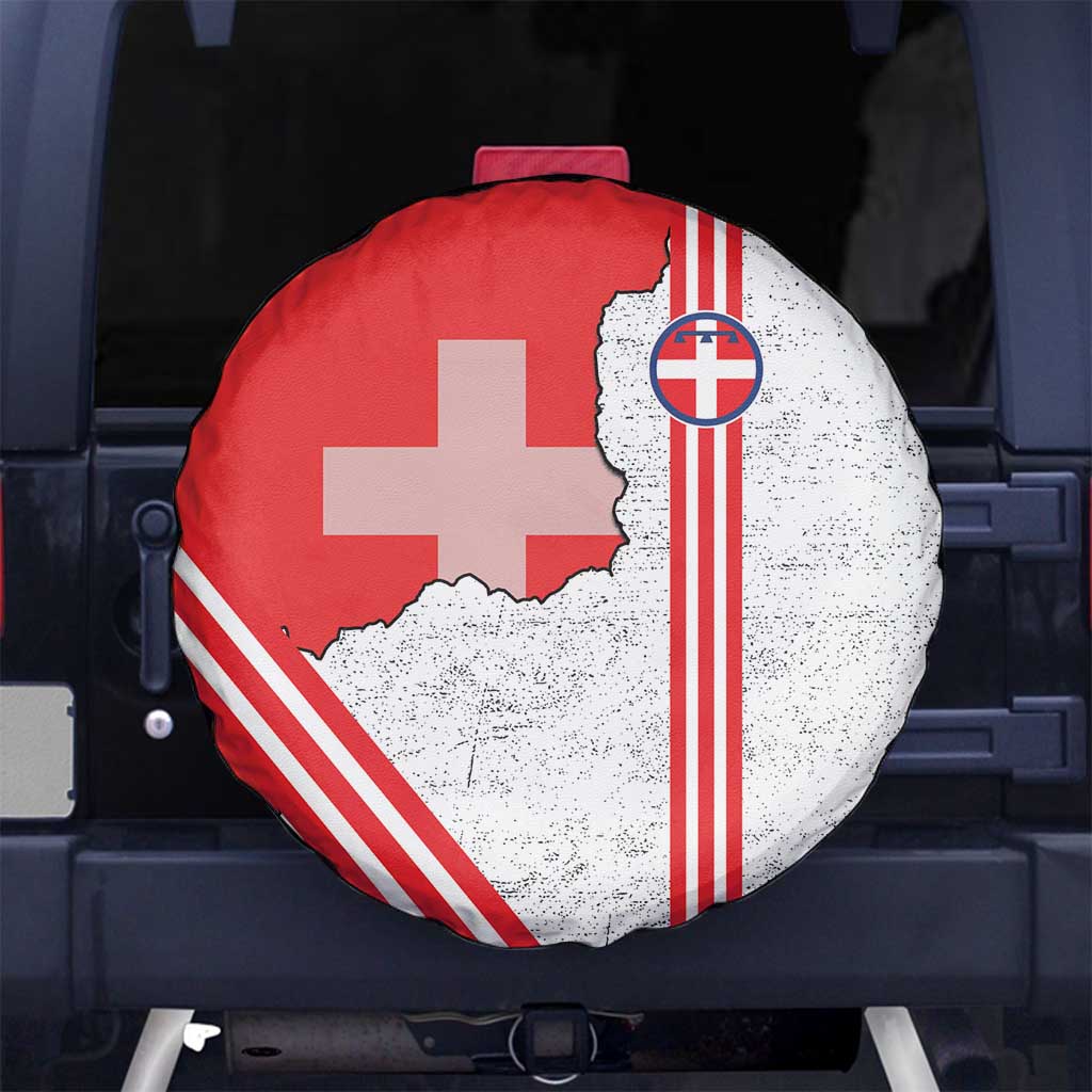 Italy Piedmont Spare Tire Cover Map With Flag Style LT19
