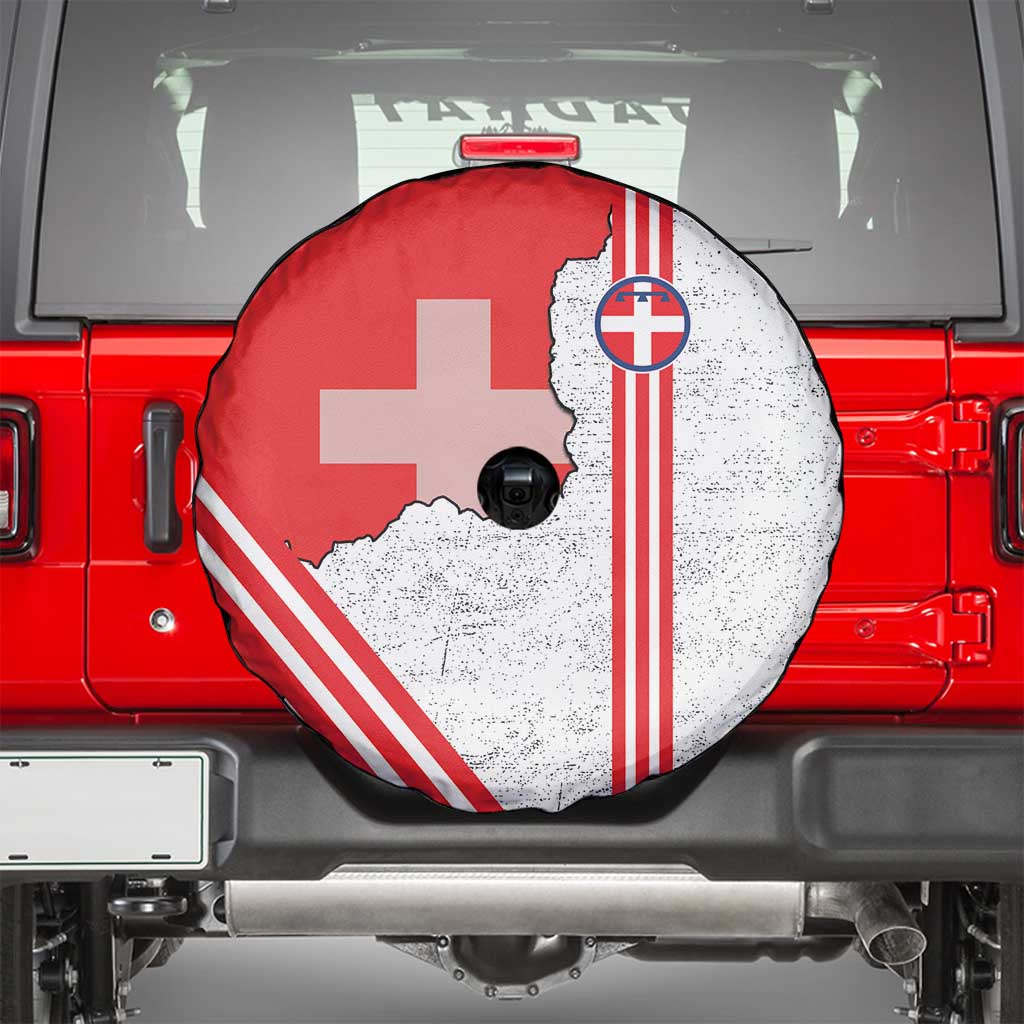 Italy Piedmont Spare Tire Cover Map With Flag Style LT19