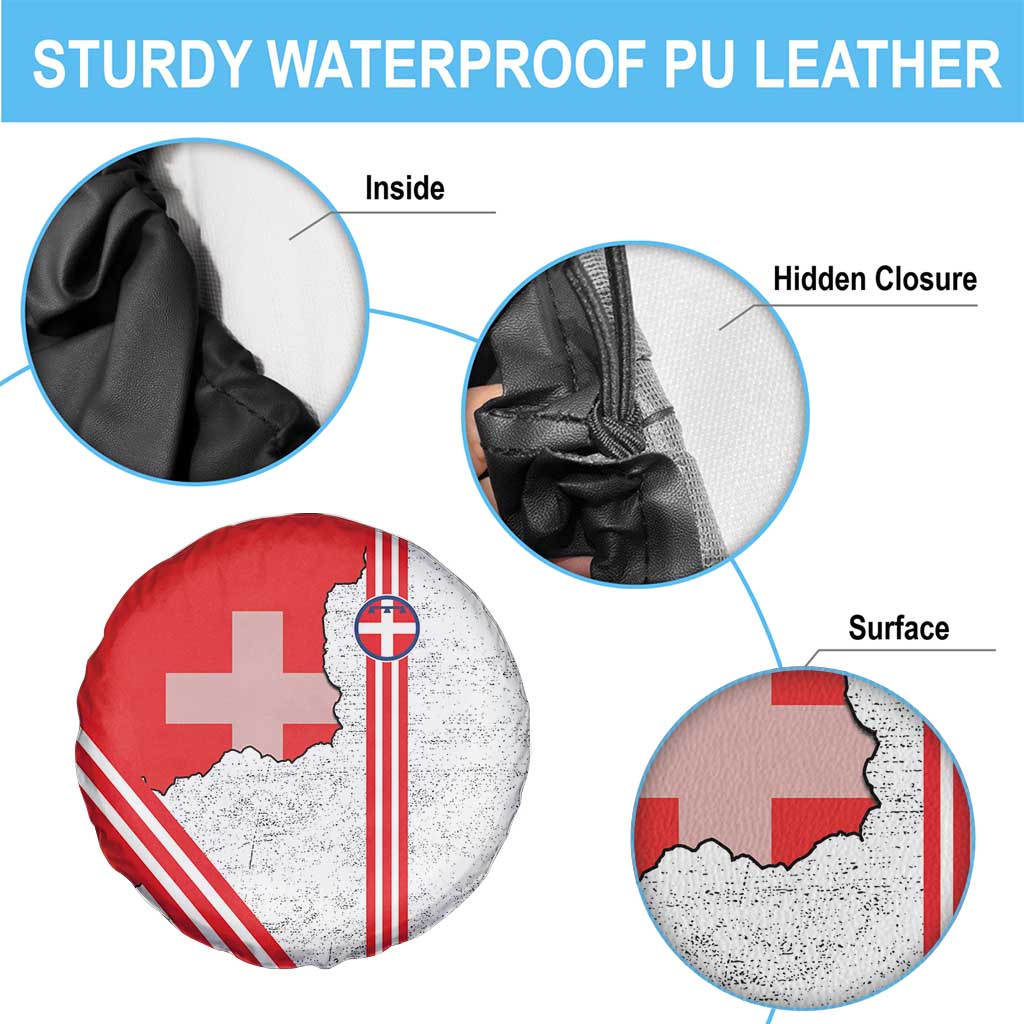 Italy Piedmont Spare Tire Cover Map With Flag Style LT19