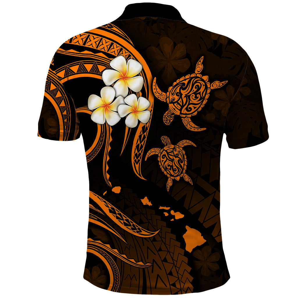 Personalised Niihau Hawaii Polo Shirt Polynesian Tattoo and Pacific Plumeria Gold Vibe LT9