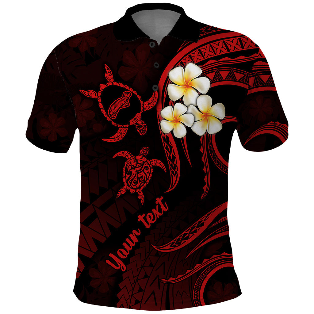 Personalised Niihau Hawaii Polo Shirt Polynesian Tattoo and Pacific Plumeria Red Vibe LT9