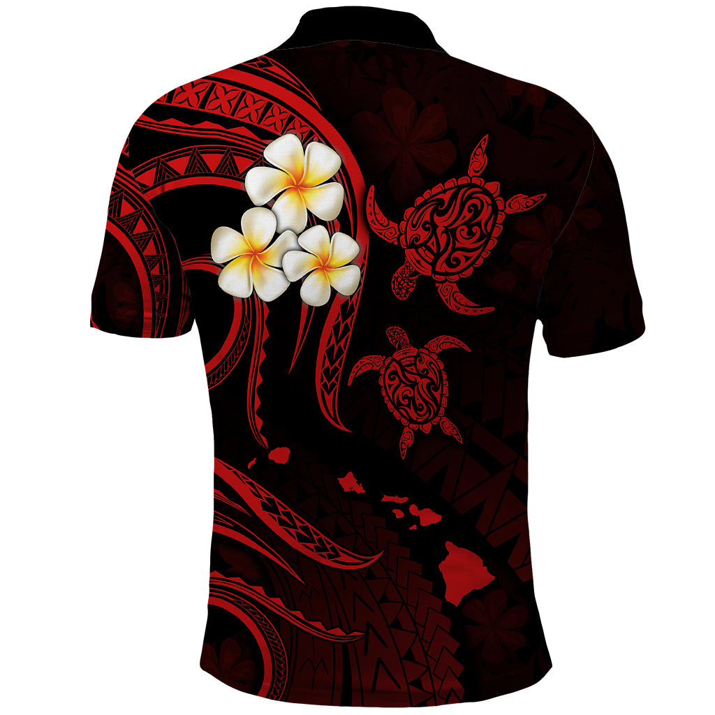 Personalised Niihau Hawaii Polo Shirt Polynesian Tattoo and Pacific Plumeria Red Vibe LT9