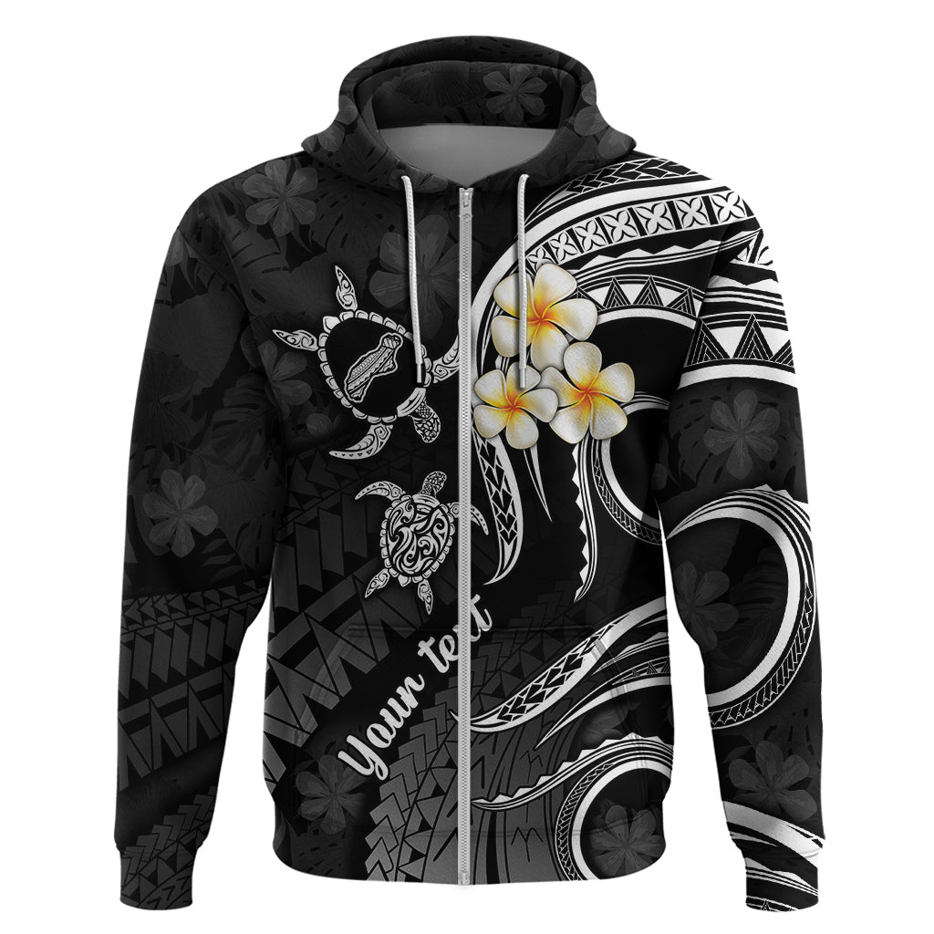 Personalised Niihau Hawaii Hoodie Polynesian Tattoo and Pacific Plumeria White Vibe LT9