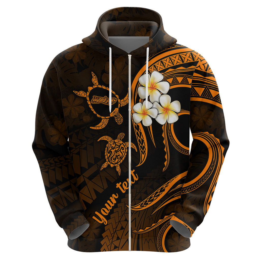 Personalised Molokai Hawaii Hoodie Polynesian Tattoo and Pacific Plumeria Gold Vibe LT9