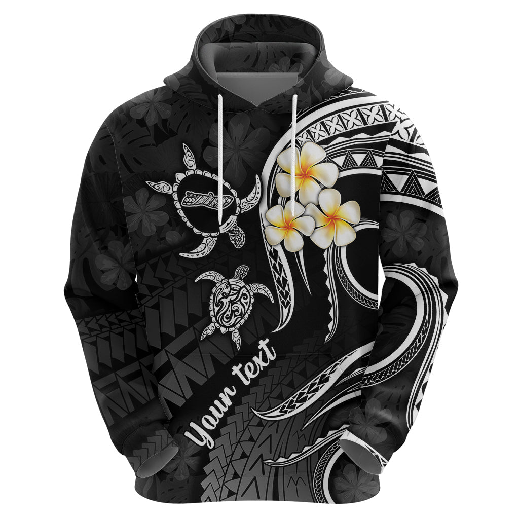 Personalised Molokai Hawaii Hoodie Polynesian Tattoo and Pacific Plumeria White Vibe LT9