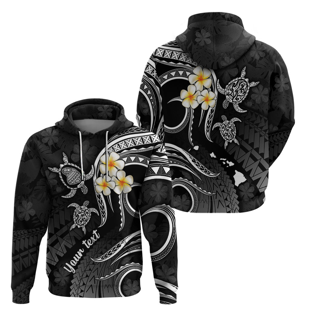 Personalised Lanai Hawaii Hoodie Polynesian Tattoo and Pacific Plumeria White Vibe LT9