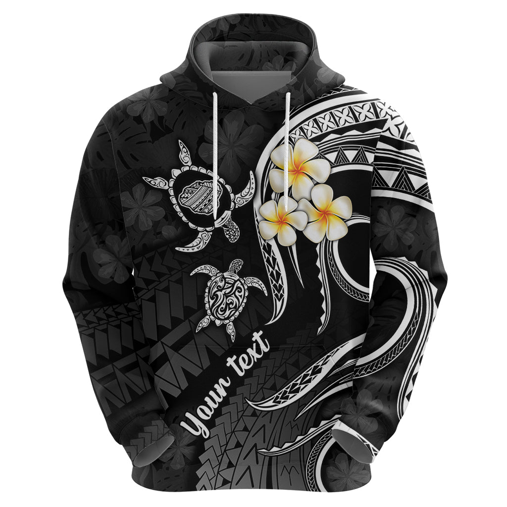 Personalised Kauai Hawaii Hoodie Polynesian Tattoo and Pacific Plumeria White Vibe LT9