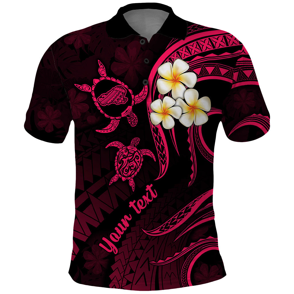Personalised Kahoolawe Hawaii Polo Shirt Polynesian Tattoo and Pacific Plumeria Pink Vibe LT9