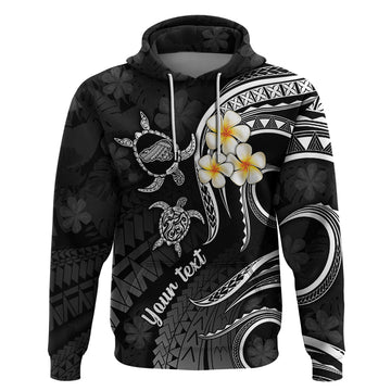 Personalised Kahoolawe Hawaii Hoodie Polynesian Tattoo and Pacific Plumeria White Vibe LT9