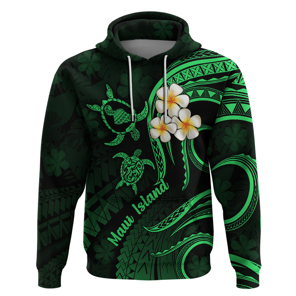 Hawaii Hoodie Maui Islands Pacific Plumeria Green Vibe LT9