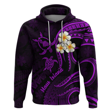 Hawaii Hoodie Maui Islands Pacific Plumeria Purple Vibe LT9