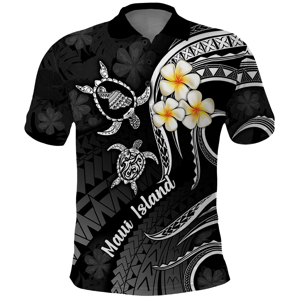 Hawaii Polo Shirt Maui Islands Pacific Plumeria White Vibe LT9