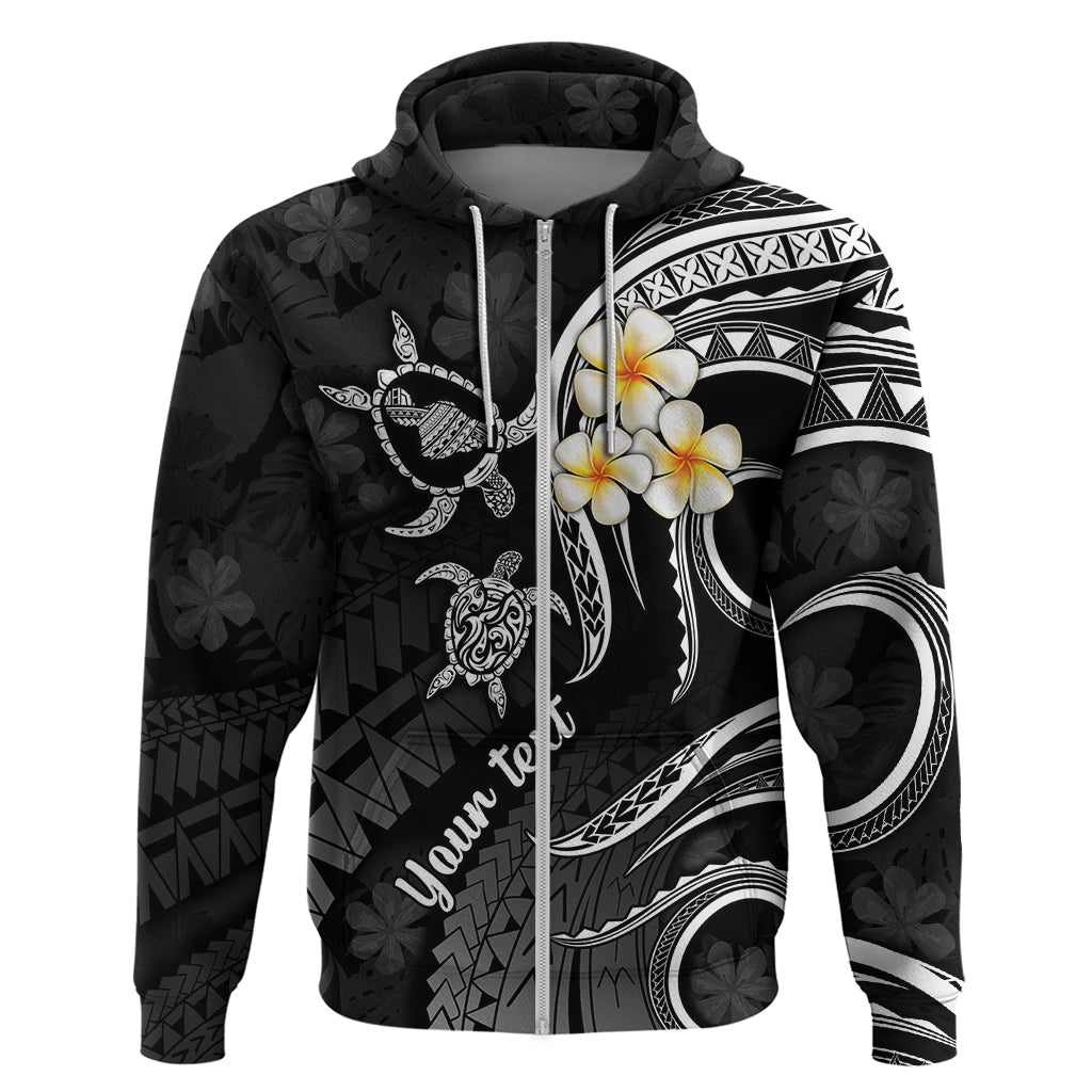 Personalised Maui Hawaii Hoodie Polynesian Tattoo and Pacific Plumeria White Vibe LT9