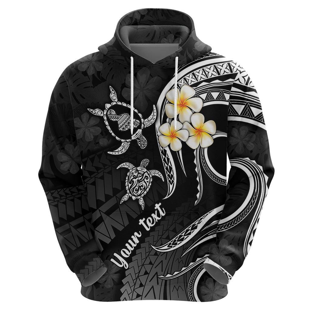 Personalised Maui Hawaii Hoodie Polynesian Tattoo and Pacific Plumeria White Vibe LT9