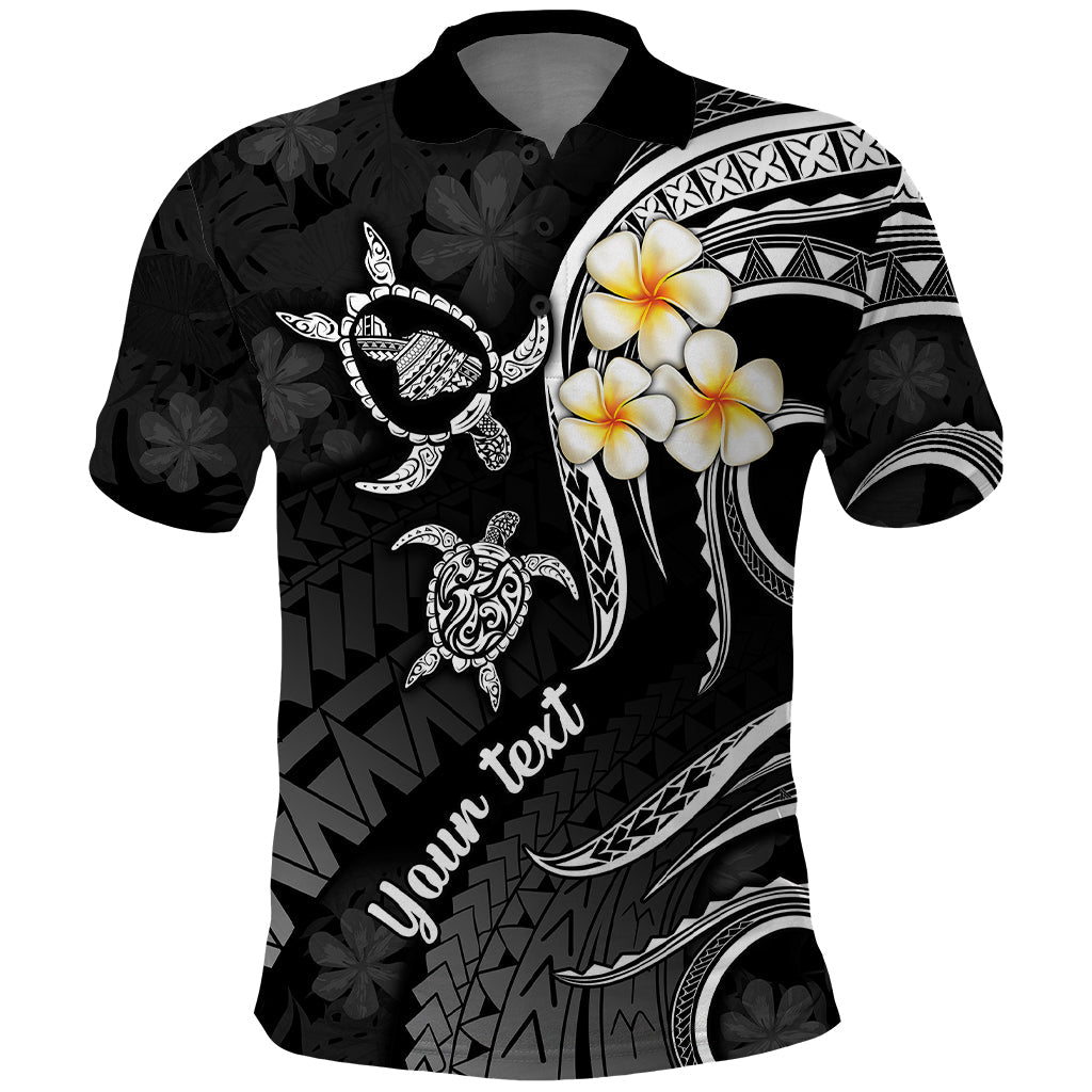 Personalised Maui Hawaii Polo Shirt Polynesian Tattoo and Pacific Plumeria White Vibe LT9
