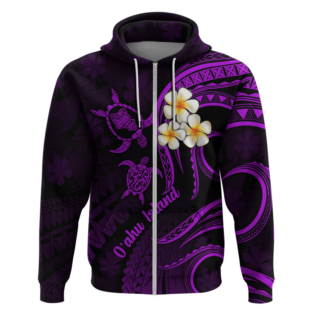 Hawaii Hoodie Oahu Islands Pacific Plumeria Purple Vibe LT9