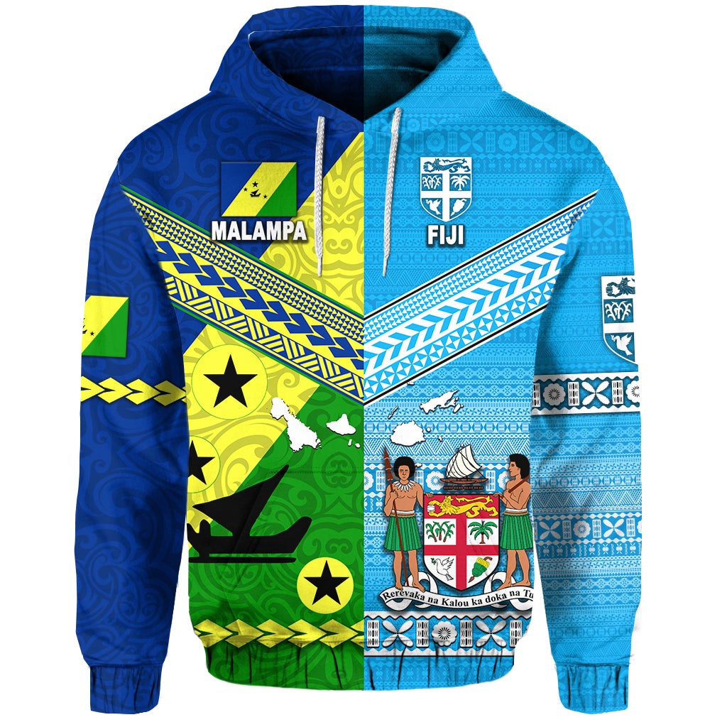 Vanuatu Malampa Province and Fiji Hoodie Together LT8