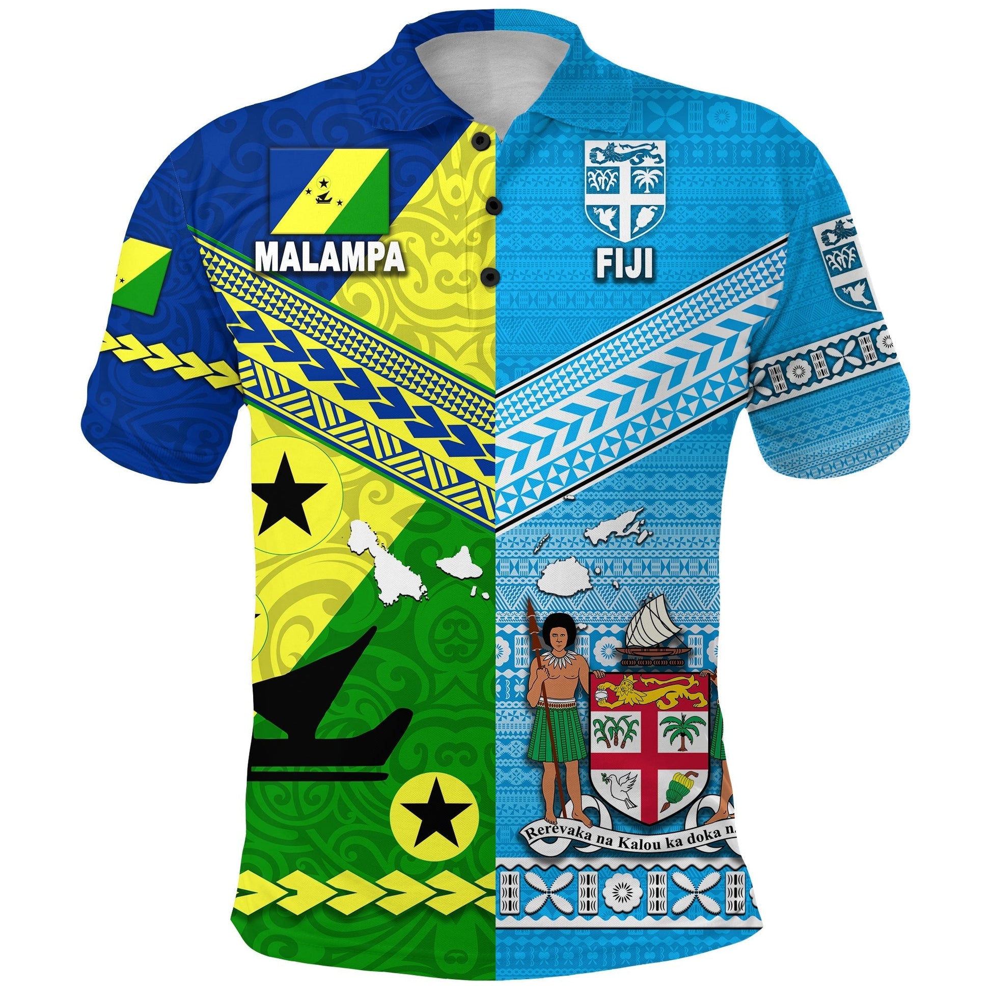 Malampa Province Vanuatu and Fiji Polo Shirt Together LT8