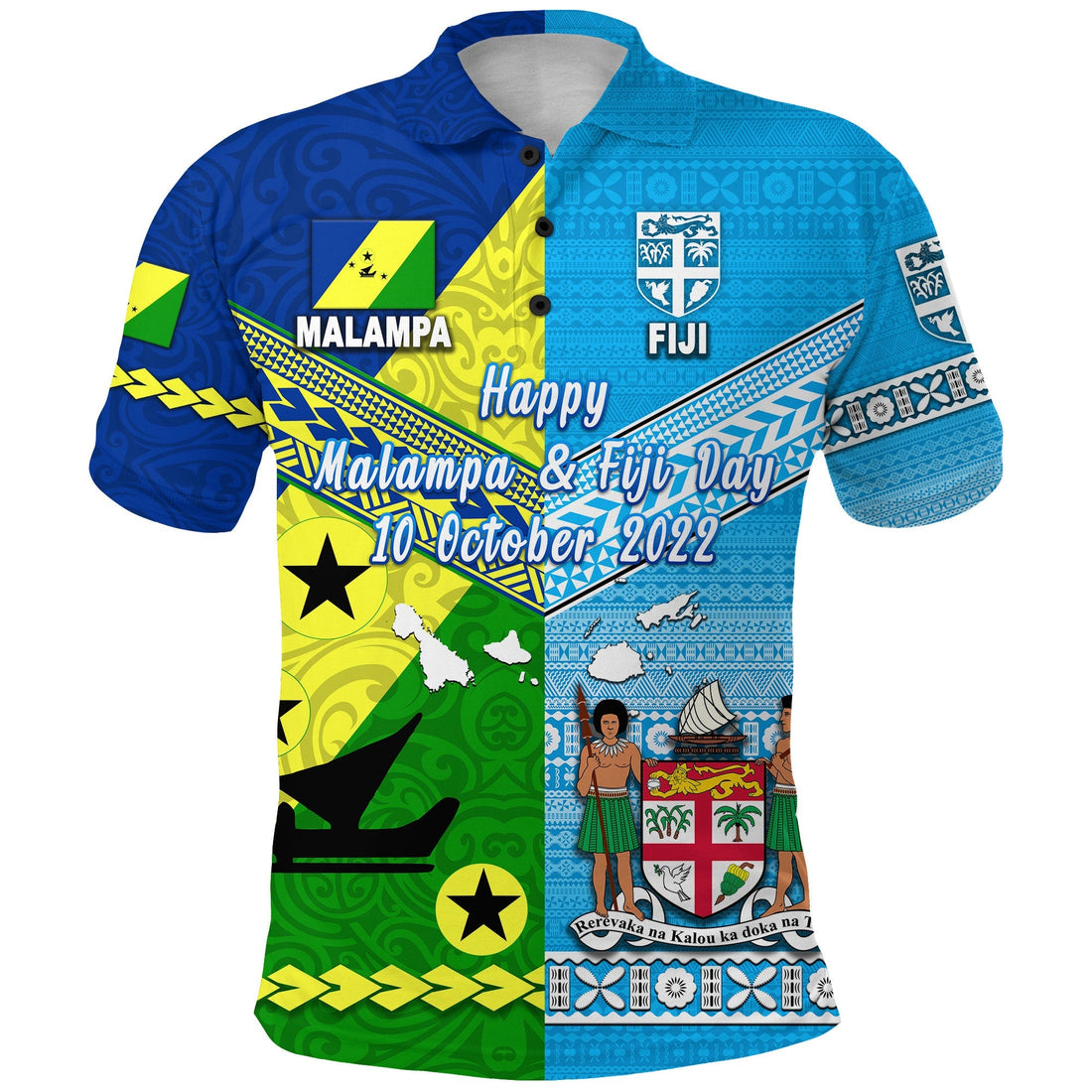 Happy Malampa Province Vanuatu And Fiji Day 10 October 2022 Polo Shirt Together LT8