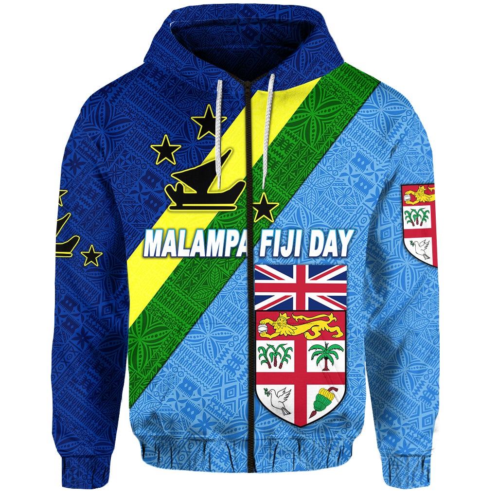 Vanuatu Malampa and Fiji Day Zip Hoodie Simple Style LT8