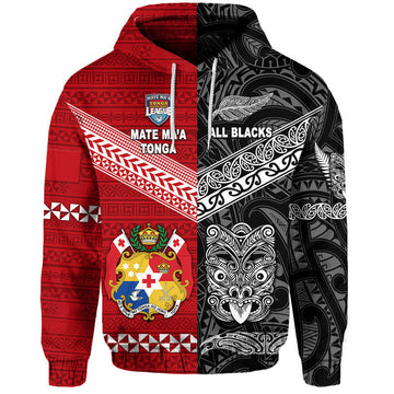 Custom Mate Maa Tonga Ngatu And New Zealand Maori All Black Aboriginal Hoodie Rugby Together LT8