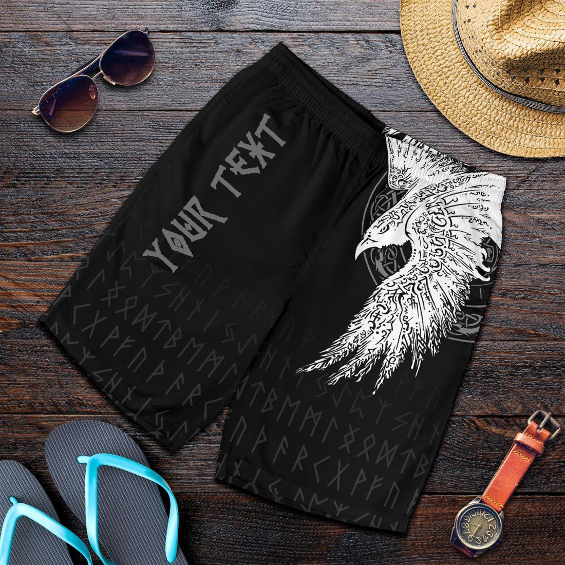 Custom Viking Men's Shorts Mystical Raven Tattoo Special RLT12