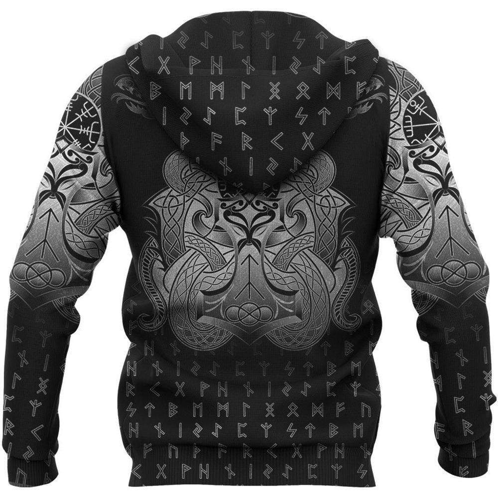 Viking Clothing Mjolnir and Dragon Hoodie RLT12