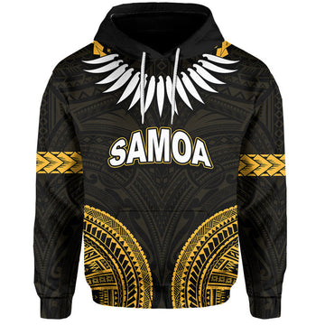 Custom Personalised Samoa Ula Nifo Tribal Hoodie Gold Style LT6