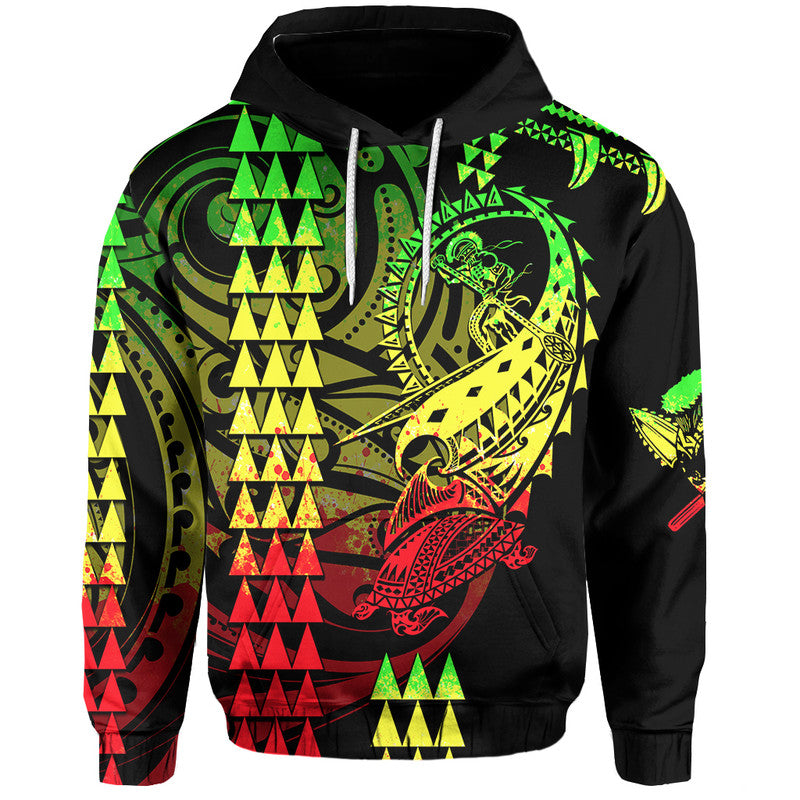 Custom Hawaii Polynesian Warrior Kakau Hoodie Reggage LT6