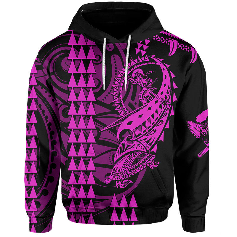Custom Hawaii Polynesian Warrior Kakau Hoodie Purple LT6