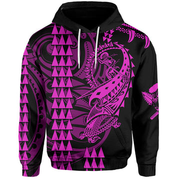 Custom Hawaii Polynesian Warrior Kakau Hoodie Purple LT6