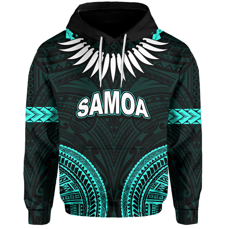 Custom Personalised Samoa Ula Nifo Tribal Hoodie Green Style LT6