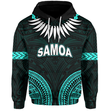 Custom Personalised Samoa Ula Nifo Tribal Hoodie Green Style LT6
