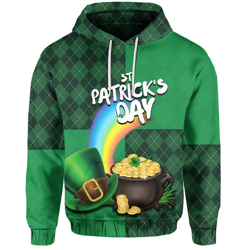 St Patricks Day Hoodie Rainbow Grass LT6
