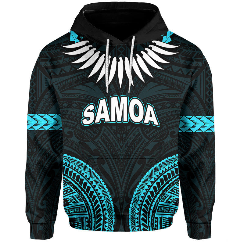 Custom Personalised Samoa Ula Nifo Tribal Hoodie Blue Style LT6