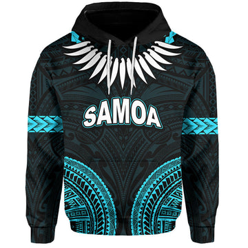 Custom Personalised Samoa Ula Nifo Tribal Hoodie Blue Style LT6