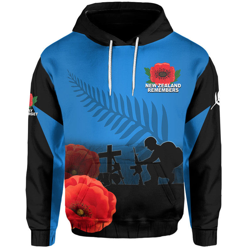 Custom Anzac Day New Zealand Remembers Hoodie LT6