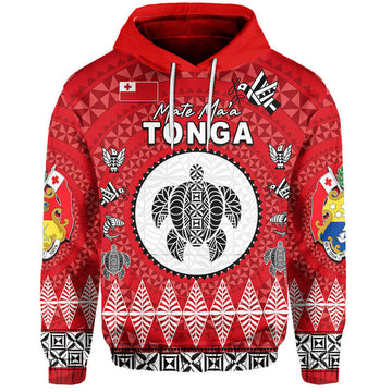 Custom Personalised Mate Maa Tonga Ngatu Fonu Rugby Hoodie LT6