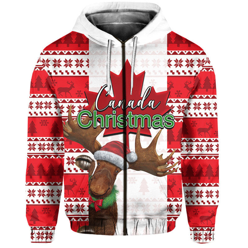 Christmas Moose Canada Hoodie Flag Style LT6