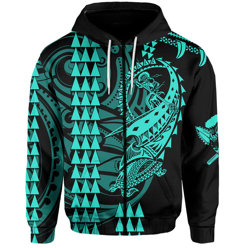 Custom Hawaii Polynesian Warrior Kakau Hoodie Green LT6