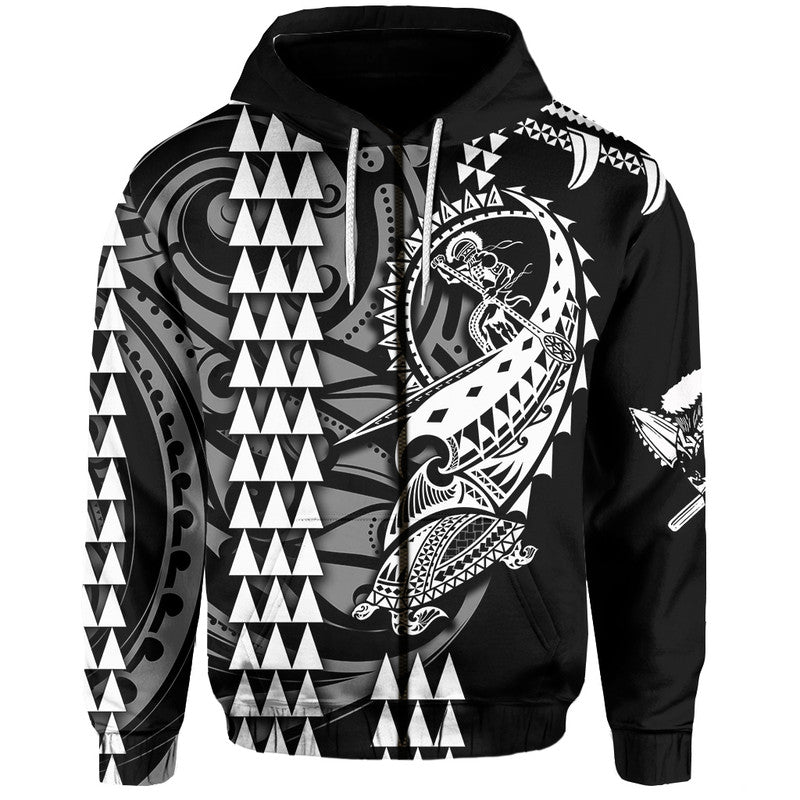 Custom Hawaii Polynesian Warrior Kakau Hoodie White LT6