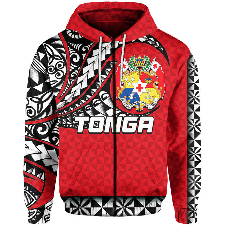 Custom Personalised Tonga Hoodie Polynesian Tattoo LT6