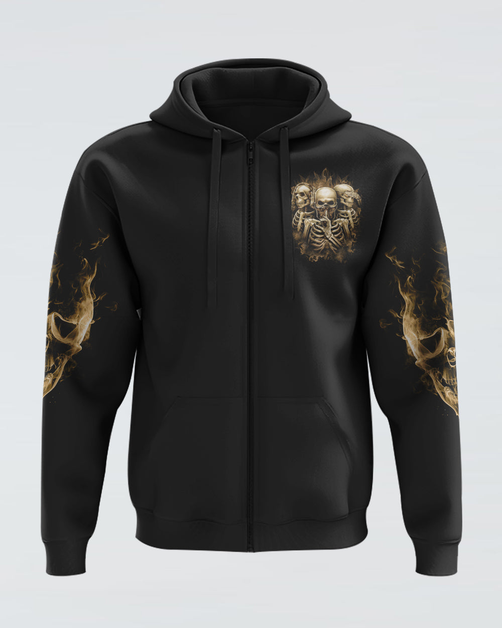 Mens Skull Hoodie Stuck Between IDK IDC And IDGAF