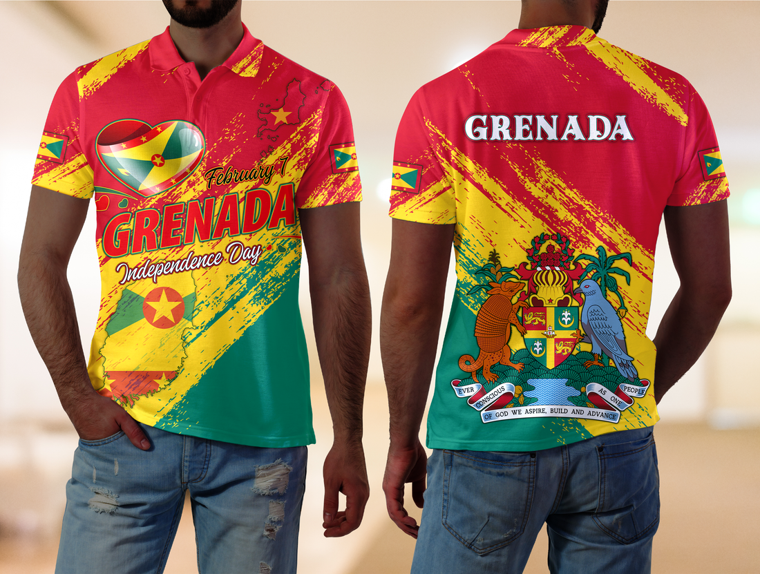 Grenada Happy Polo Shirt Independence Day LT2