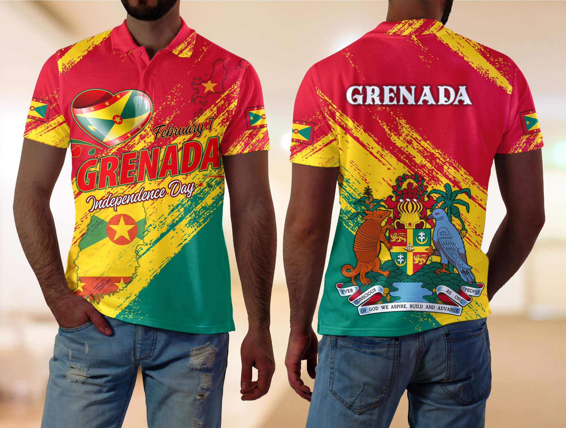 Grenada Happy Polo Shirt Independence Day LT2