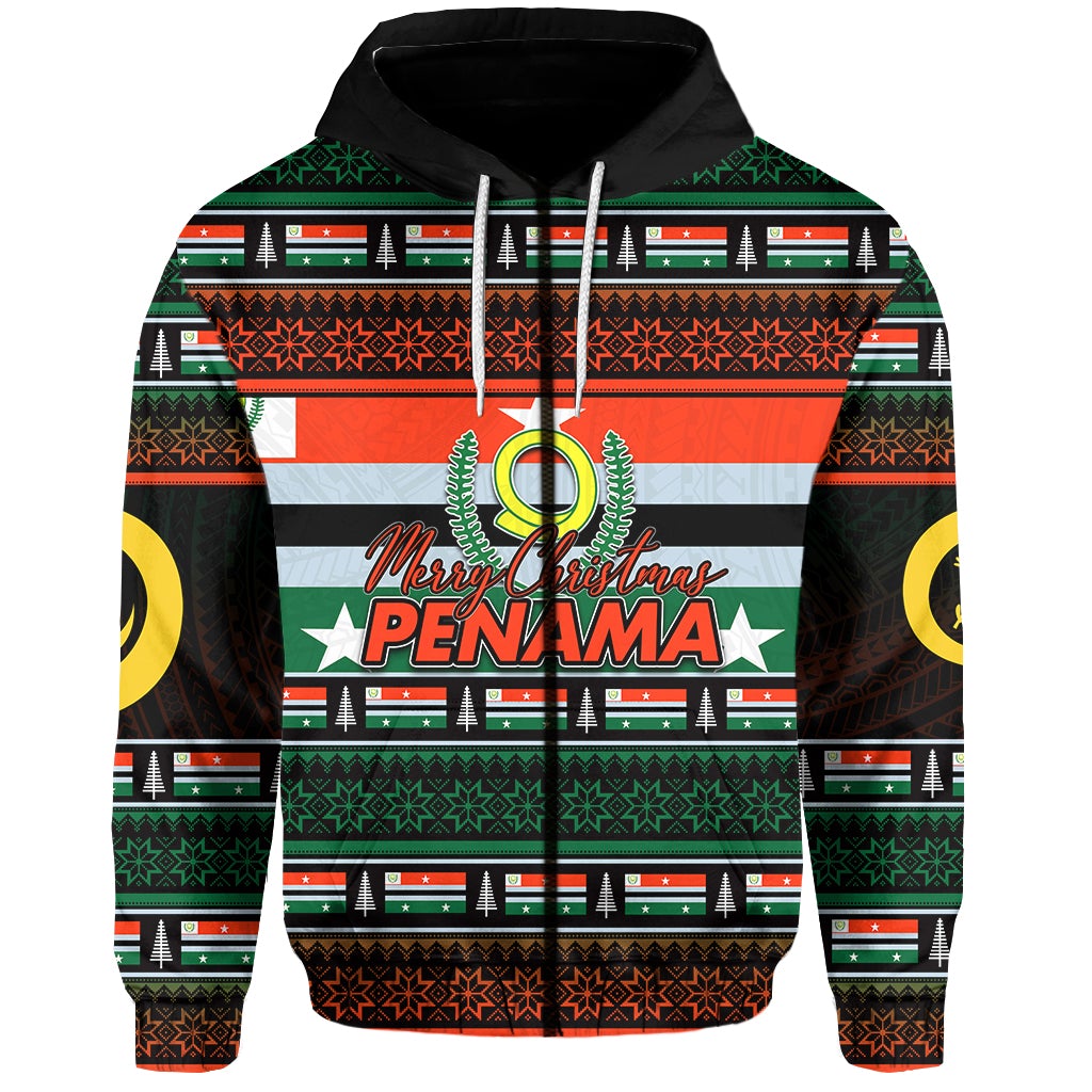 Penama Province Zip Hoodie Of Vanuatu Christmas LT6