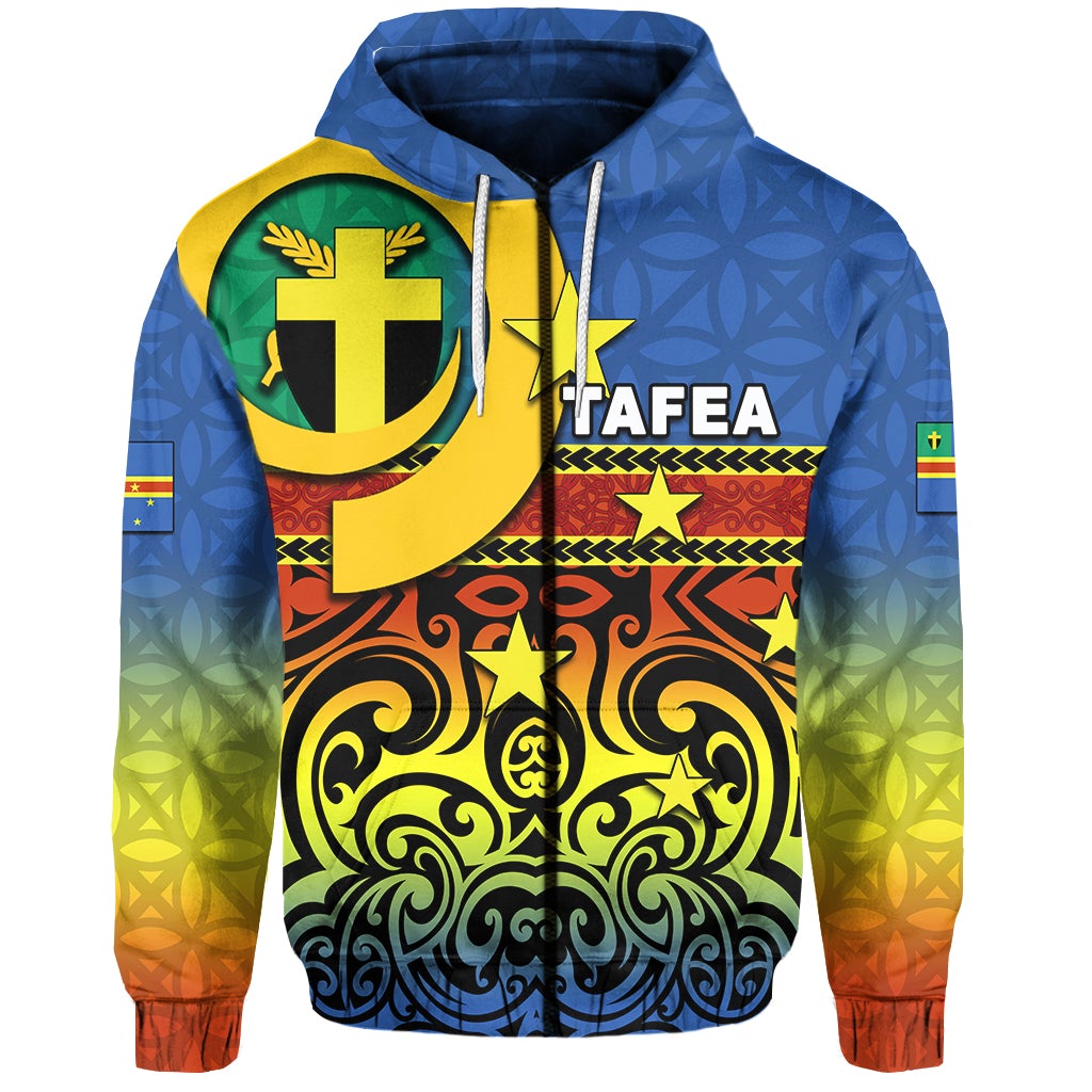 Tafea Day Zip Hoodie Of Vanuatu Polynesian Flag Style LT6