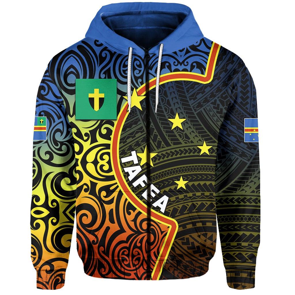 Tafea Day Zip Hoodie Of Vanuatu Polynesian Flag Color LT6