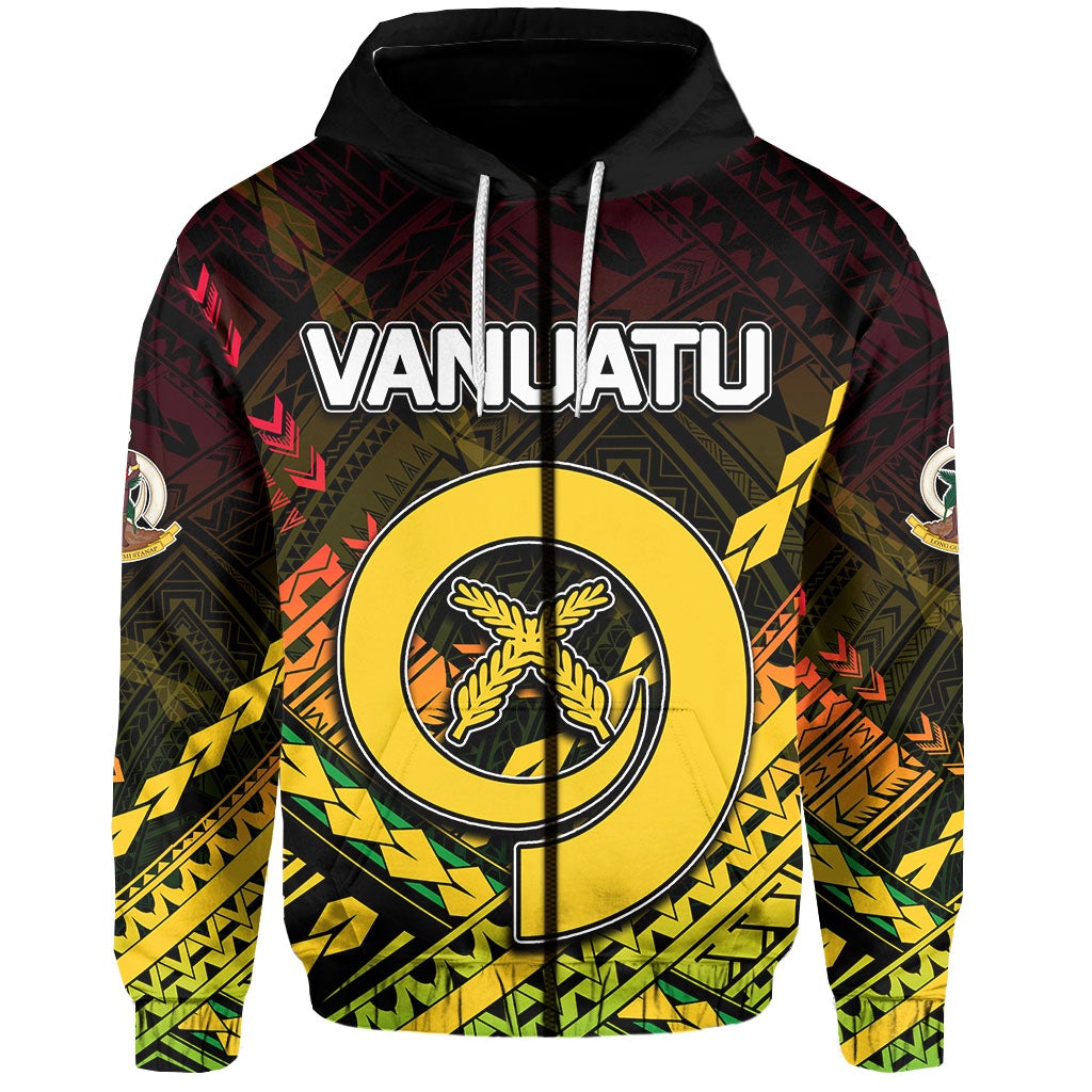 Vanuatu Zip Hoodie Independence Day Polynesian Style LT6