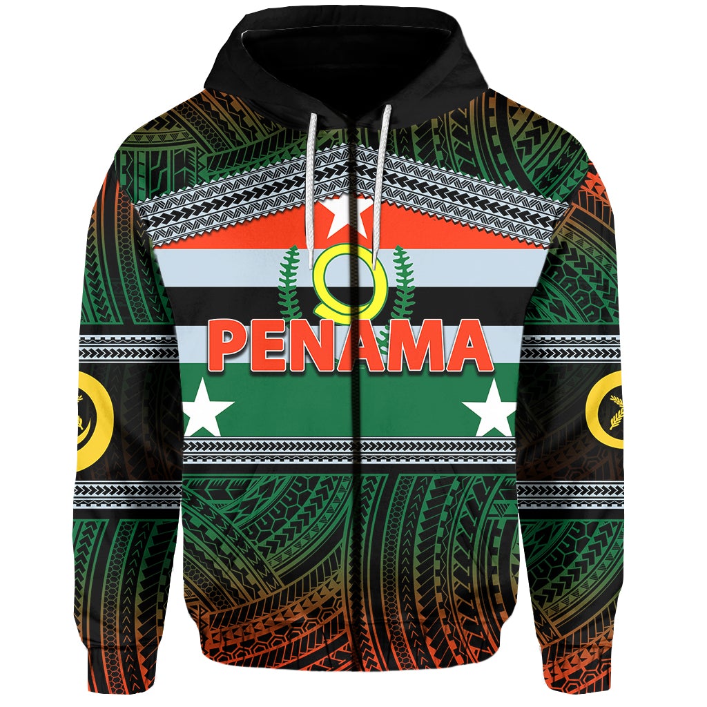 Penama Day Zip Hoodie Of Vanuatu Polynesian Patterns LT6